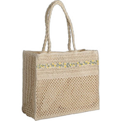 Ψάθινη Τσάντα Θαλάσσης Ώμου Μπεζ 31x37cm 1261994