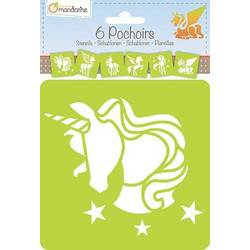 Avenue Mandarine Στένσιλ Σχέδια Unicorns 15x15cm 6τμχ 2551006