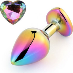 Guilty Toys Rainbow Heart Large Πρωκτική Σφήνα Diamond Plug 9.2cm