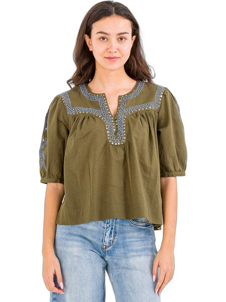 Scotch & Soda Γυναικείο Καλοκαιρινό Crop Top Χακί 180291-7353