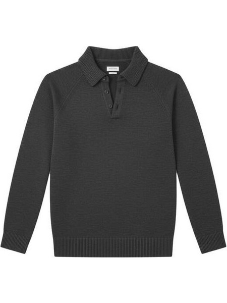 Boston Ανδρική Μπλούζα Polo Μακρυμάνικη Ανθρακί 35-83406-395
