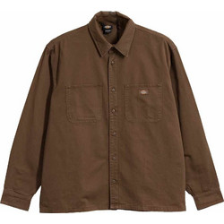 Dickies Ανδρικό Πουκάμισο Βαμβακερό Μακρυμάνικο Κανονική Γραμμή Καφέ DK0A8DUB0TB