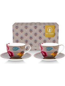 Pip Studio Σετ Φλιτζάνια Cappuccino & Τσαγιού Πορσελάνης Πολύχρωμα 300ml 2τμχ 51004219