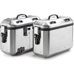 Givi Trekker Dolomiti Σετ Πλαϊνές Βαλίτσες Μηχανής Αλουμινίου Monokey 2x36lt Ασημί