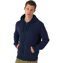 B & C King Ανδρική Ζακέτα Φούτερ με Κουκούλα Navy Blue WU03K