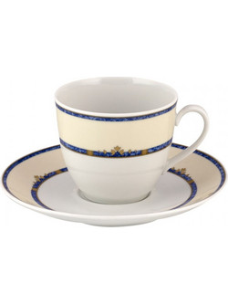 WM Collection Σετ Φλιτζάνια Τσαγιού Πορσελάνης Λευκά Κίτρινα 200ml 6τμχ N2172