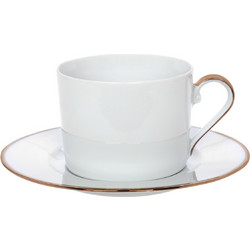 Cryspo Trio Elegance Σετ Φλιτζάνια Τσαγιού Πορσελάνης Λευκά Ροζ Χρυσά 250ml 6τμχ 24.001.16R