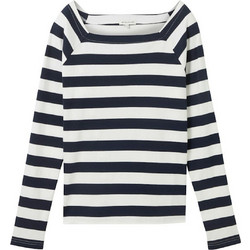 Tom Tailor Γυναικείο Χειμερινό Top Βαμβακερό Navy Μπλε Λευκό 1040557-35066