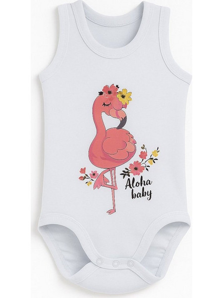 Aloha Baby Φορμάκι Εσώρουχο Αμάνικo για Κορίτσι Λευκό 8000637