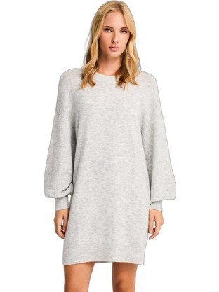 Funky Buddha Mini Καθημερινό Φόρεμα Πλεκτό Γκρι FBL014-107-13