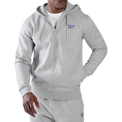 Reebok Ανδρική Ζακέτα Φούτερ με Κουκούλα και Φερμουάρ Γκρι 100265144