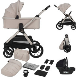 Lionelo Layla Καρότσι 3 σε 1 Beige Sand 22kg
