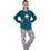 Vienetta Secret Bunny Bear Cozy Dreams Παιδική Πιτζάμα Fleece Χειμωνιάτικη Πετρόλ Γκρι 305004