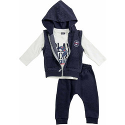 Funky Βρεφικό Σετ για Αγόρι Χειμωνιάτικο Λευκό Navy Μπλε 222-895108-1