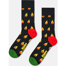 Happy Socks Campfire Fleece Ανδρικές Κάλτσες Ψηλές με Σχέδια Μαύρες P006298