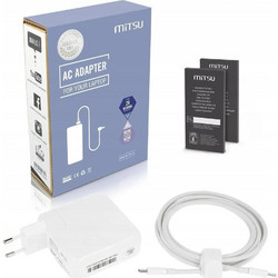 Mitsu ZM/USBC96W USB-C Φορτιστής Laptop 96W 10V 4.8A με Ενσωματωμένο Καλώδιο Τροφοδοσίας