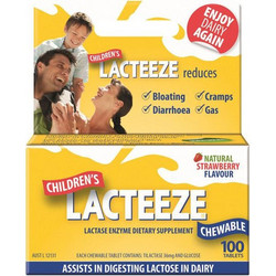 Lacteeze Children's Ένζυμο Λακτάση Chewable 100 Μασώμενα Δισκία