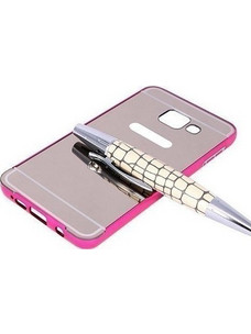 Back Cover Ultra Slim 0.3mm Mirror Αλουμινίου αποσπώμενη Φούξια Ασημί (Samsung Galaxy A5 2016)