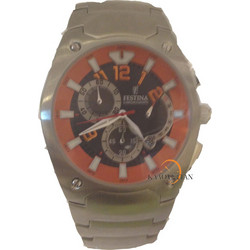 Festina Ανδρικό Ρολόι Χρονογράφος με Μπεζ Μεταλλικό Μπρασελέ F6719/5