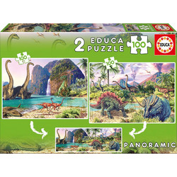 Παιδικό Puzzle Educa Dino World 2x100 Κομμάτια
