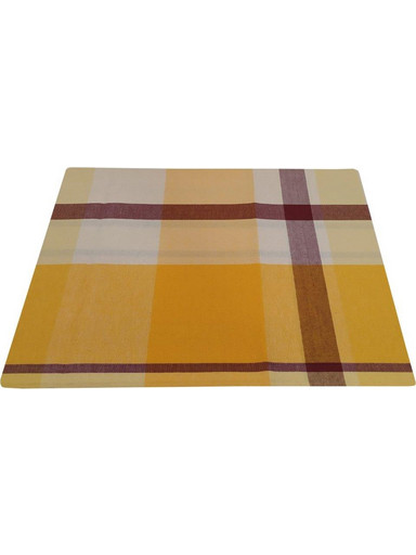 Τραπεζομάντηλο-Λονέτα Υφαντό 140x140εκ. Καρό Yellow-Sand - KOMVOS HOME - 7003833-8
