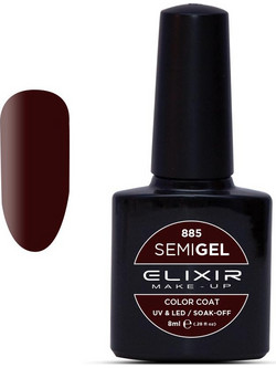 Elixir Semigel 885 Merlot Ημιμόνιμο Βερνίκι Νυχιών 8ml