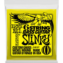 Ernie Ball 2837 Slinky Σετ 6 Χορδές Ηλεκτρικού Μπάσου Nickel Plated Steel 20-90"