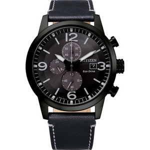 Citizen Eco-Drive Ανδρικό Ρολόι Χρονογράφος Solar με Μαύρο Δερμάτινο Λουράκι CA0745-29E Citizen Eco-Drive Ανδρικό Ρολόι Χρονογράφος Solar με Μαύρο Δερμάτινο Λουράκι CA0745-29E