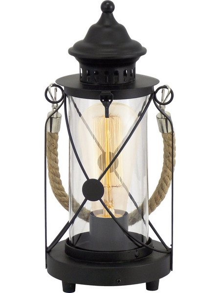 Eglo Bradford Πορτατίφ Ε27 Μαύρο Φ14xΥ33cm