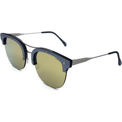 RetroSuperFuture Strada W60 Gold Ανδρικά Γυαλιά Ηλίου Στρογγυλά Μεταλλικά Χρυσά με Καφέ Polarized Φακό