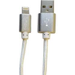 Simply Data Braided USB-A to Lightning Cable 1.5m Silver