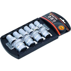 TACTIX Καρυδάκια 3/8" CR-V Σετ 10 τεμ, Σε Βάση 10-22 mm (365107)