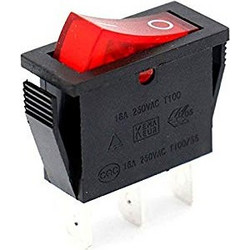Power Switch On/Off 16A 2P RK1-11 Red Διακόπτης Τροφοδοσίας Κόκκινος