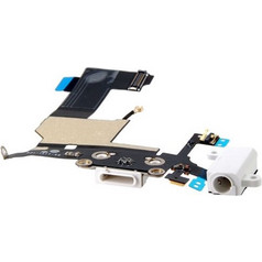iPhone 5 Dock Connector Charging Port and Headphone Jack Flex φόρτισης/ ακουστικών Λευκό