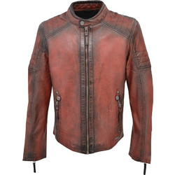 Leather 100 Ανδρικό Μπουφάν Δερμάτινο Κόκκινο 01-M-SB-2061