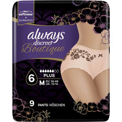 Always Discreet Boutique Pants Plus Medium Peach Πάνες Βρακάκι Ακράτειας 6 Σταγόνες 9τμχ