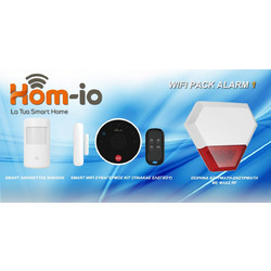 Hom-Io WiFi- Pack ALARM 1 Ασύρματο Σύστημα Συναγερμού με 1 Ανιχνευτή Κίνησης, 1 Αισθητήρα Πόρτας, 1 Σειρήνα, 1 Τηλεχειριστήριο (Wi-Fi)