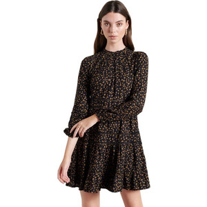 Superdry Richelle Mini Καθημερινό Φόρεμα Floral Μαύρο W8010368A-VKN