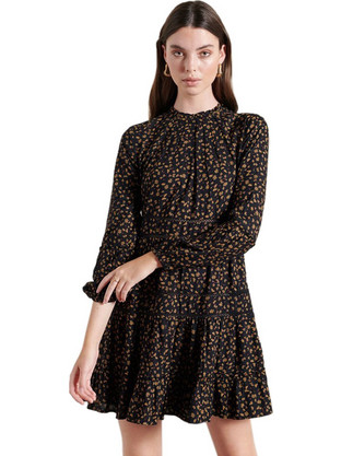 Superdry Richelle Mini Καθημερινό Φόρεμα Floral Μαύρο W8010368A-VKN