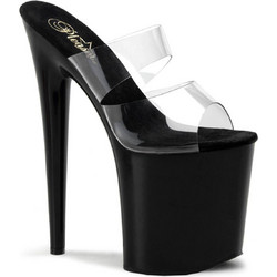 Platform High Heels FLAMINGO-802 - Clear/Black