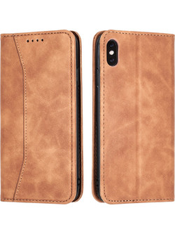 Bodycell Book Case Θήκη Πορτοφόλι Brown (iPhone XS / X)