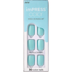 KiSS imPRESS Mint to Be Square Tips Νυχιών 30τμχ