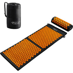 4FIZJO Accupressure Mat / Στρώμα Βελονισμού Με Μαξιλαράκι Μαύρο-Πορτοκαλί (110x42) - 1776