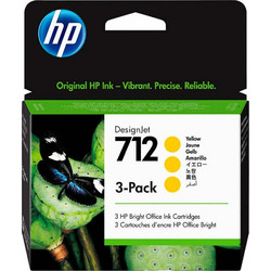 HP 712 Yellow Πακέτο 3 Μελανιών Εκτυπωτή Inkjet