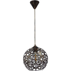 Heronia Lighting TUNIS/25 Bronze Κρεμαστό Φωτιστικό Οροφής Μονόφωτο E27 Μαύρο 34-0271