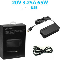 Lenovo Φορτιστής Laptop 65W 20V 3.25A με Ενσωματωμένο Καλώδιο Τροφοδοσίας ADLX65NCC3A