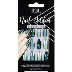 Ardell Nail Addict Green Glitter Chrome Almond Tips Νυχιών με Σχέδια 24τμχ