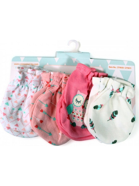 Βρεφικά Γαντάκια 4 Ζευγάρια Tibby Pink Cangaroo 3800146264246