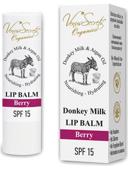 Venus Secrets Donkey Milk & Argan Oil Berry Lip Balm SPF15 4.6gr