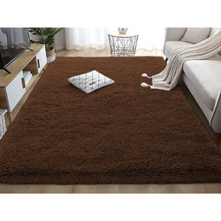 Γαρύφαλλο Fluffie Χαλί Ορθογώνιο Shaggy 140x200cm Καφέ